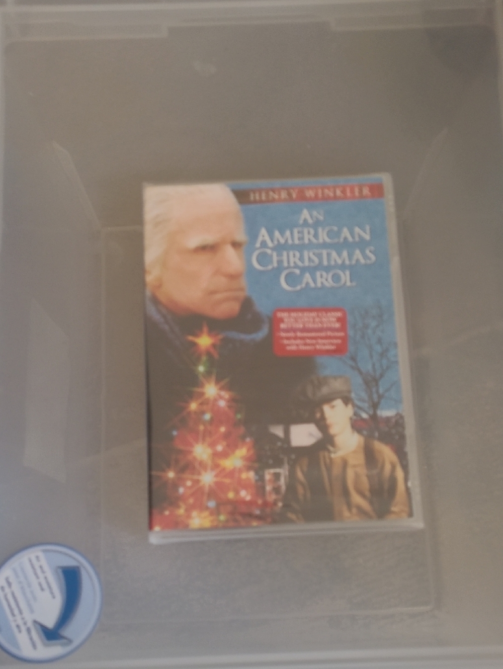 An American Christmas Carol VHS — Blue Cover with Christmas Tree